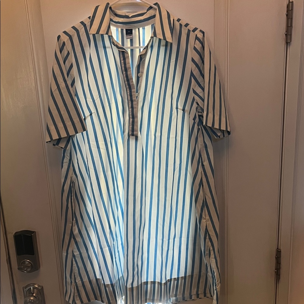Old Navy Blue and White Striped Dress
